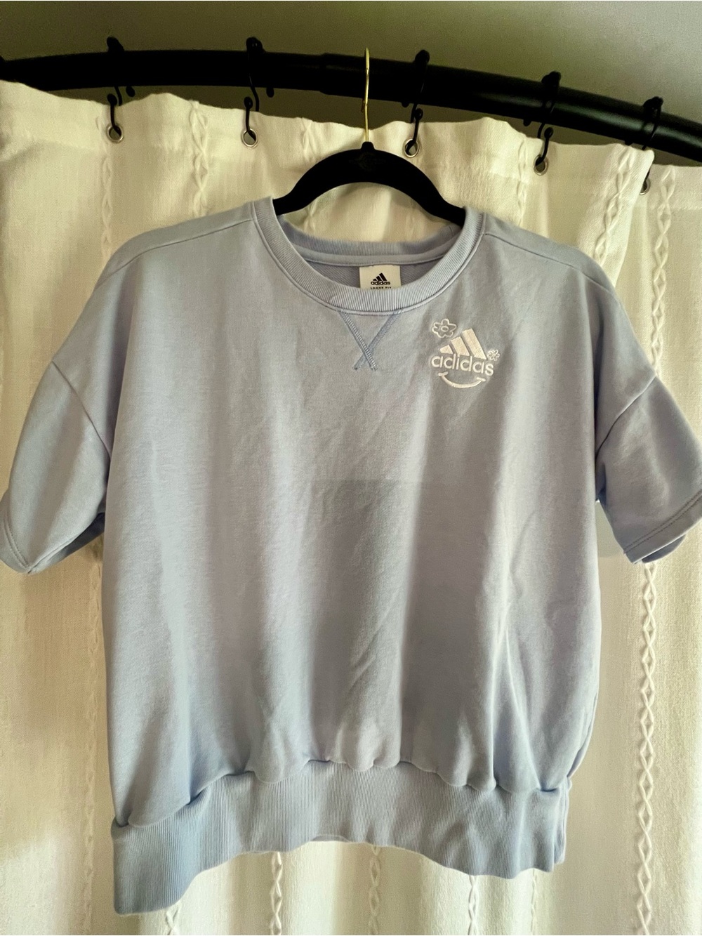 adidas Kids Light Blue Short-Sleeve Crew Sweatshirt